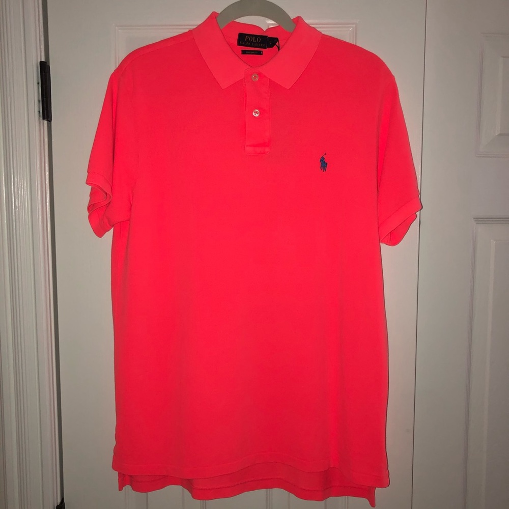 Polo Ralph Lauren Collared Neon Coral Top